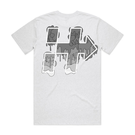 H DRIP TEE WHITE/GREY