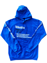 Load image into Gallery viewer, BIKELIFE DEFINITION YAMAHA BLUE HOODIE
